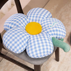 Gingham Flower Plush Cushion