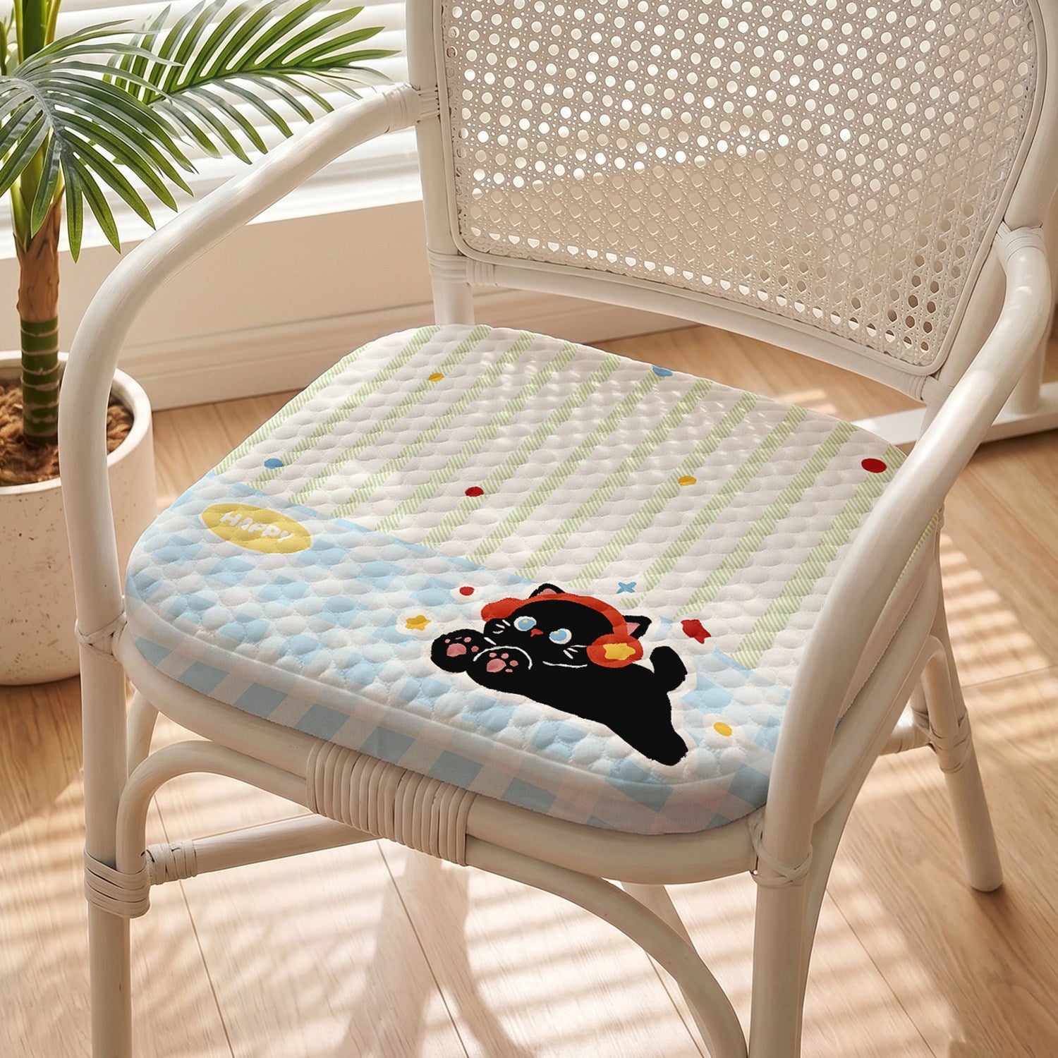 Monster Print Round Seat Cushion