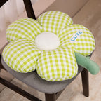Gingham Flower Plush Cushion