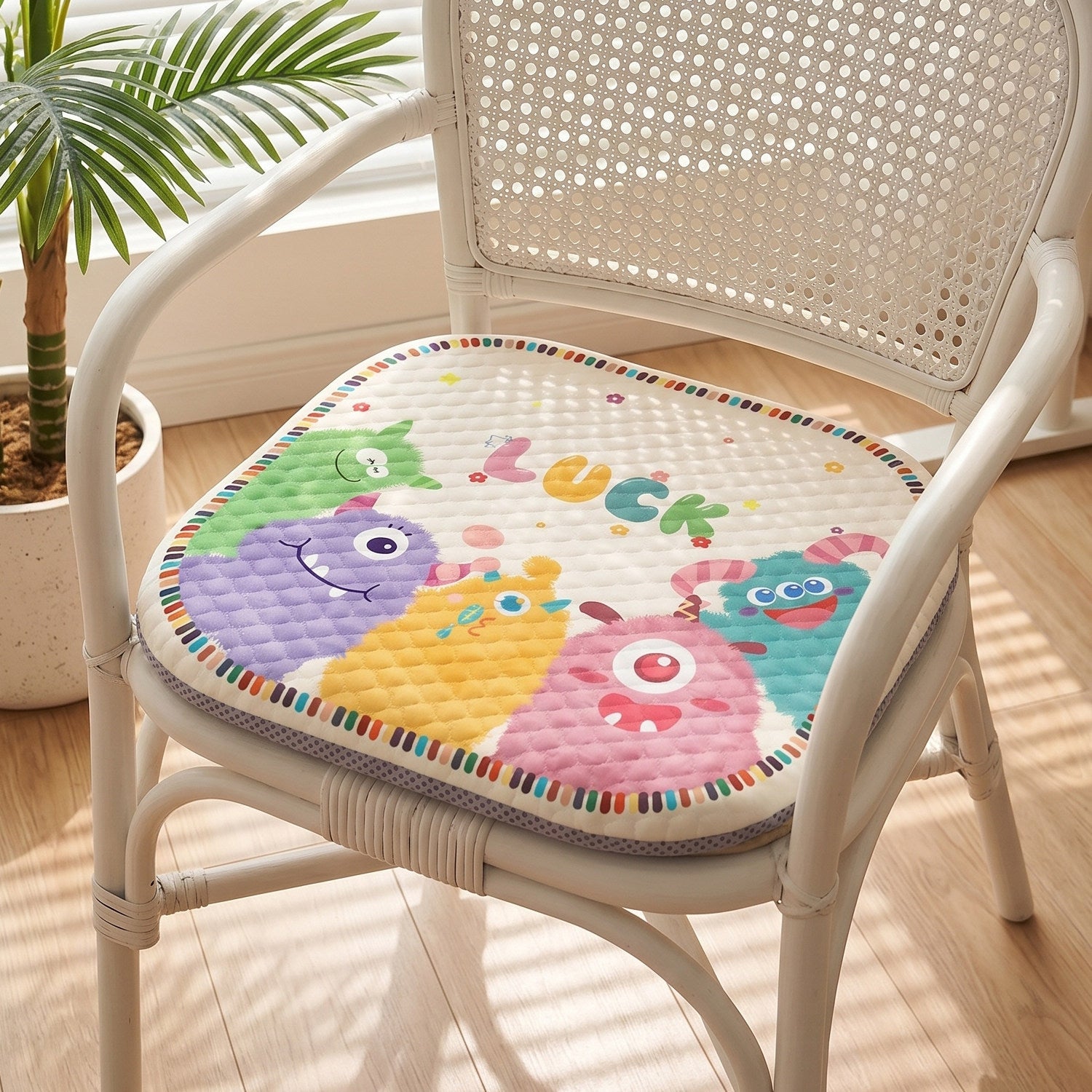 Monster Print Round Seat Cushion