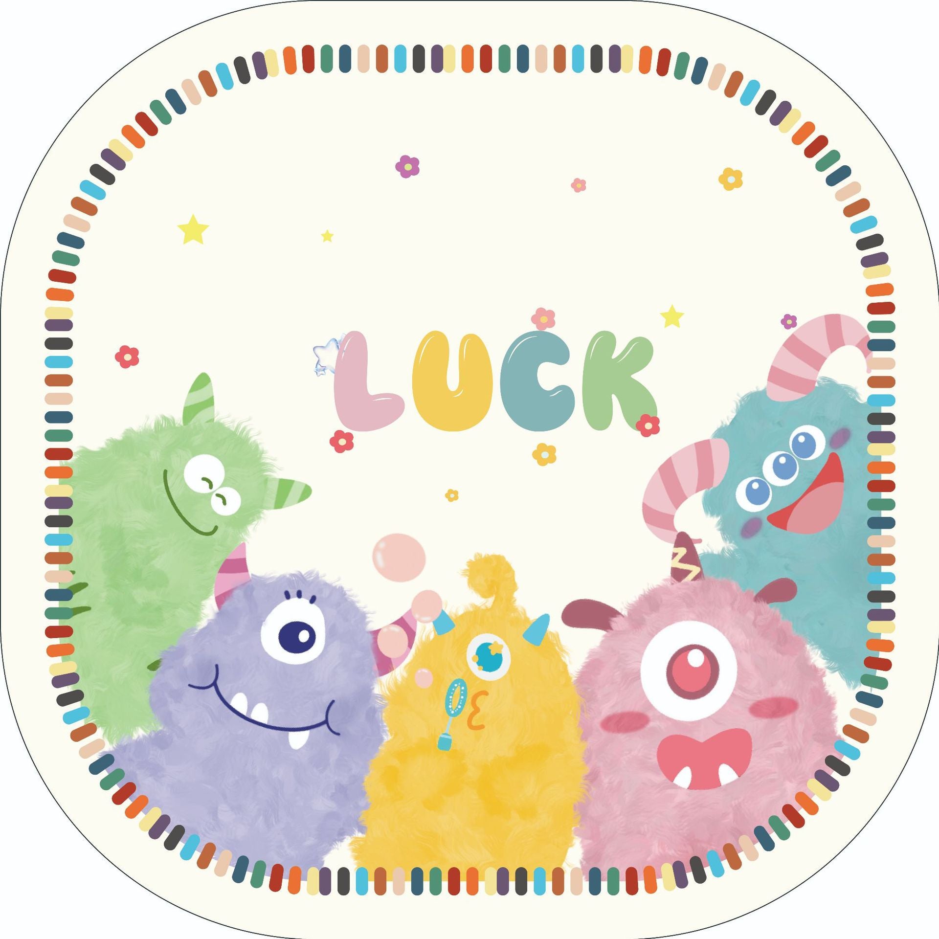 Monster Print Round Seat Cushion