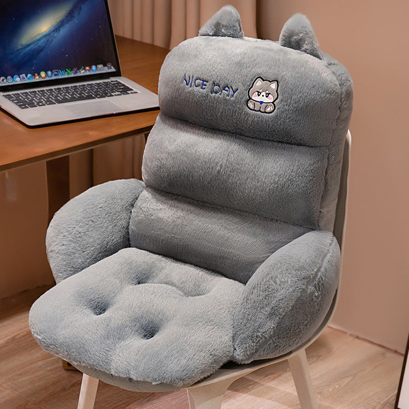 Plush Backrest Seat Cushion